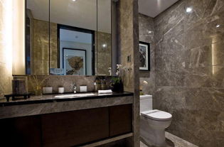 現(xiàn)代簡約三居室衛(wèi)生間隔斷裝修效果圖